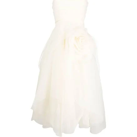 Ana Radu Floral-appliqué Organza Midi Dress