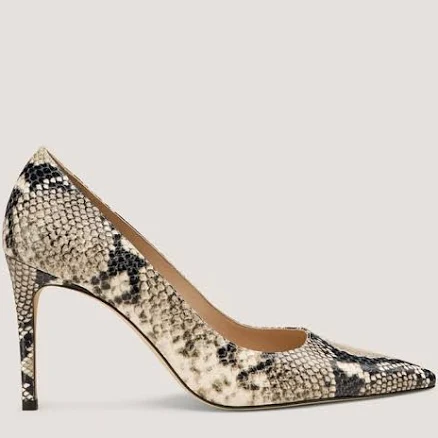 Stuart Weitzman Stuart Power 85 Snake Printed Leather Pumps