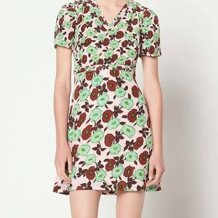 Sandro Women's Floral-Print Silk Dress