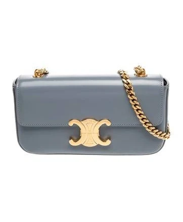 Women Celine Classique Triomphe Bag In Shiny Calfskin Leather