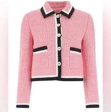 Miu Miu Tweed Long Sleeved Cropped Jacket