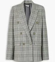 Stella McCartney Women's Double-Breasted Checked Wool Blazer