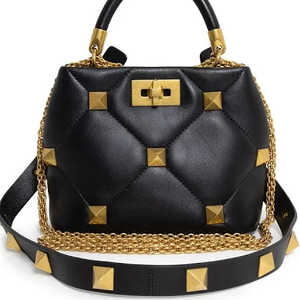 Valentino Roman Stud The Handle Small Leather Shoulder Bag