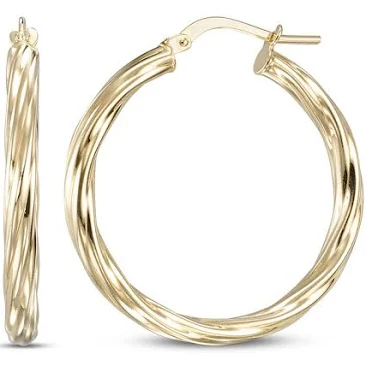 KAY 24K Yellow Gold Vermeil Sterling Silver Twist Hoop Earrings
