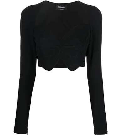 Blumarine Women's Butterfly-Motif Cropped Top