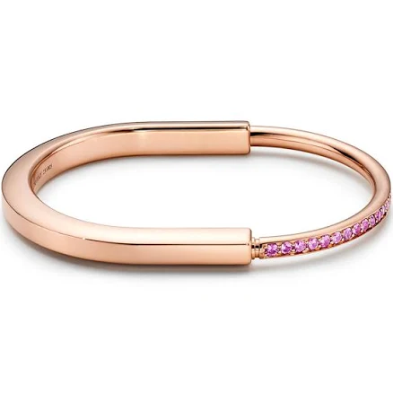 Tiffany Lock Bangle in Rose Gold with Pink Sapphires