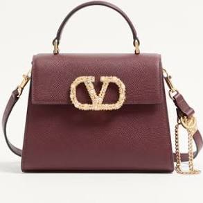 Valentino Garavani Vsling Grainy Calfskin Handbag with Jewel LogoValentino Garavani Vsling Grainy Calfskin Handbag with Jewel Logo