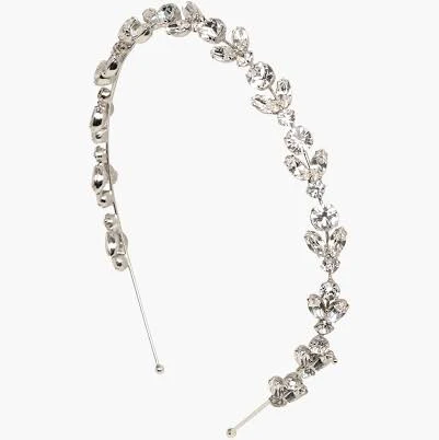 Jennifer Behr Kyra Crystal-embellished Silver Headband