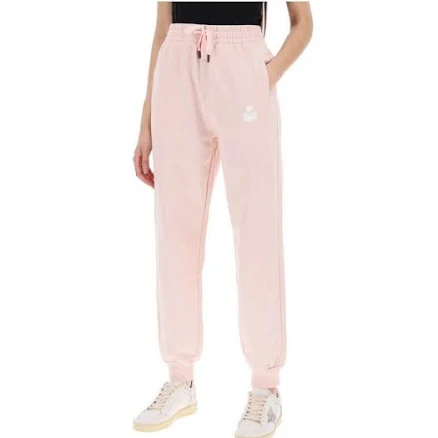 Isabel Marant Etoile Sweatpants Malona Joggers Pearl Rose Ecru Pink Logo Size 34