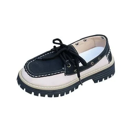 Women's Lace-Up Chunky Sole Loafers