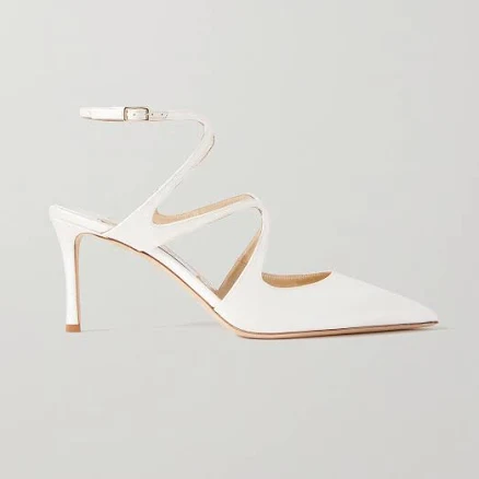 Jimmy Choo Azia 95 Satin Point-toe Pumps - Women - White Heels - IT42