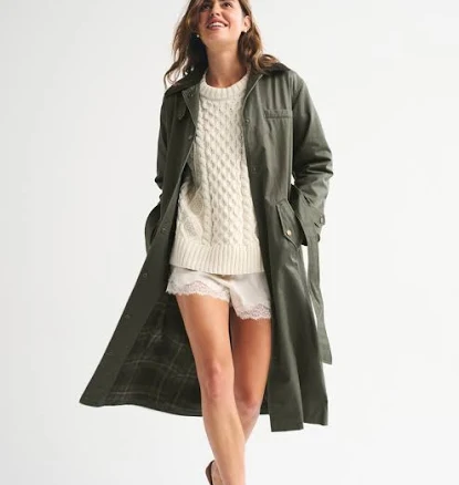Abercrombie & Fitch Women's Waxed Mac Coat
