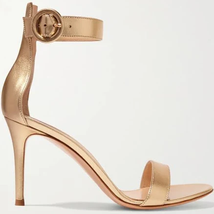 Gianvito Rossi Portofino 70 Metallic Leather Sandals