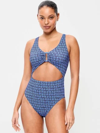 Old Navy Women's Textured One-Piece Cut-Out Swimsuit