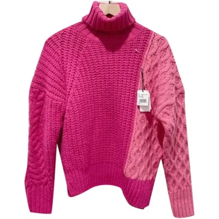Andersson Bell Women's Alto Combo Knit Hi-Low Turtleneck Sweater