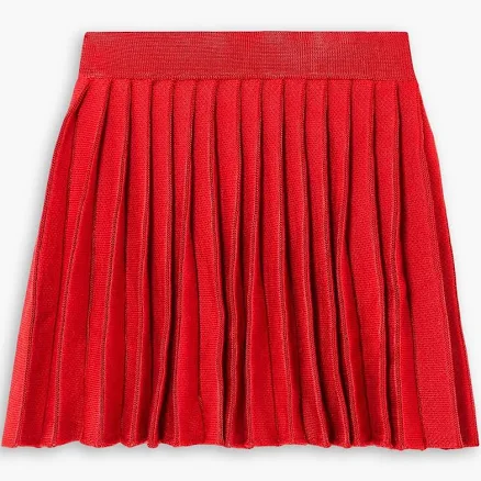 Self Portrait Pleated Knit Mini Skirt