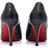 Christian Louboutin - Black Leather Croco Embossed Pigalle Folies 100 Pumps / 36