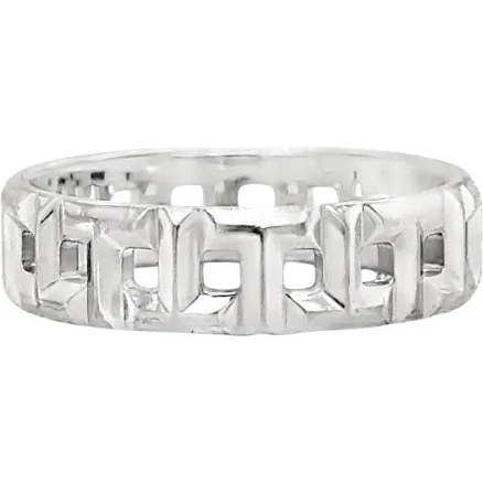 Tiffany & Co. T True Wide Ring in 18k White Gold Size 8
