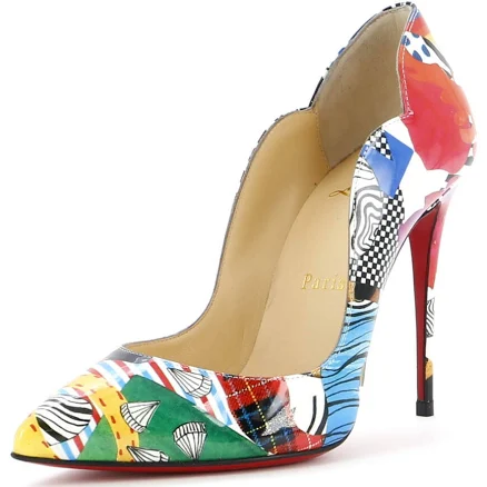 Christian Louboutin Women's Hot Chick Pumps Printed Patent 100 Print