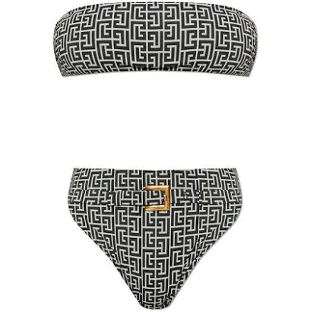Balmain Logo Monogram Two Piece Swimsuit - FR40