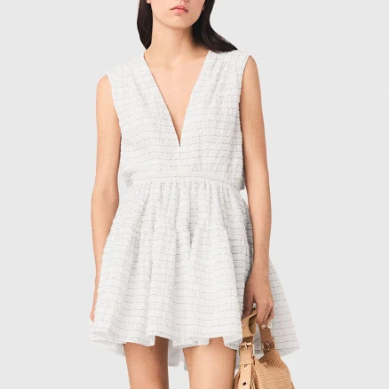 Maje Women's V-Neck Flared Open-Back Mini Dress