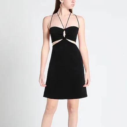maje Route Side Cutout Halter Dress in Noir at Nordstrom Rack