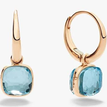 Pomellato Women's 18K Rose Gold Sky Blue Topaz Hoop Earrings