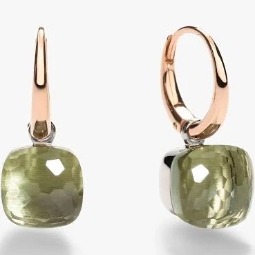 Pomellato Nudo Petit Two-Tone Rose Gold Prasiolite Earrings