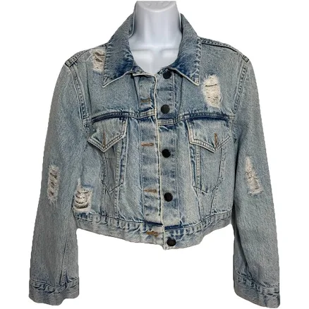 Alice + Olivia Women's Distressed Chainmail Boyfriend Jacket