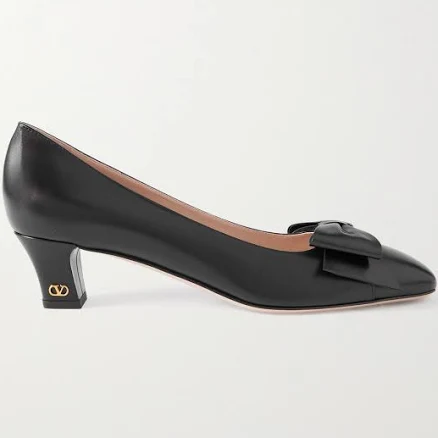 Valentino Garavani Bowow 45 Bow-embellished Leather Pumps - Women - Black Heels - IT36