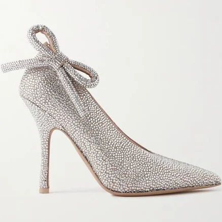 Valentino Garavani Crystal-embellished Satin Pumps - Women - Blush Heels - IT40.5
