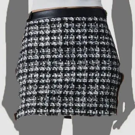 Alice + Olivia Women's Elana Tweed & Vegan Leather Mini Skirt