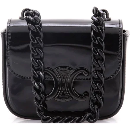 Celine Claude Chain Patent Mini Shoulder Bag