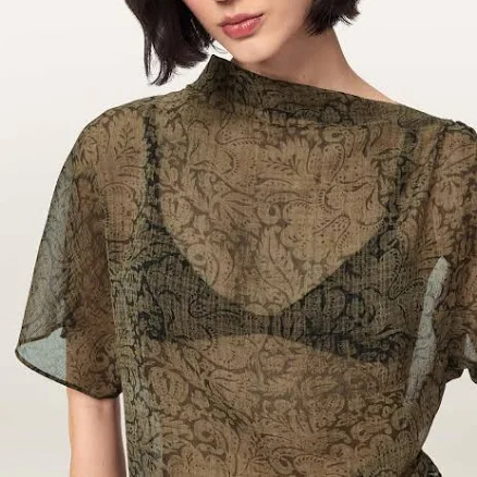 Allsaints Women's Sali Cropped Mesh Top