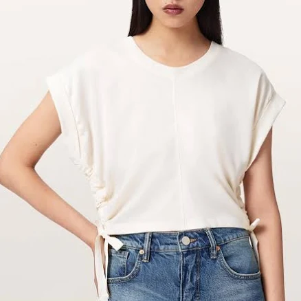 Allsaints Women's Mira Cropped Satin Drawcord T-Shirt