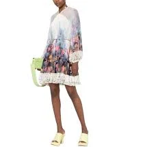 Zimmermann postcard gathered mini dress