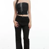 Solid Slim Bootcut Pants CG409