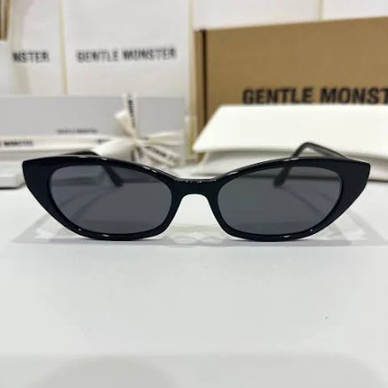 GENTLE MONSTER Pesh Cat-Eye Sunglasses - Black Acetate - UV Protected Zeiss Lenses - Unisex