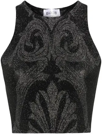 Wolford X Etro Floral-jacquard Metallic Crop Top