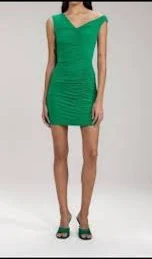 Self Portrait Women's One-Shoulder Ruched Jersey Mini Dress