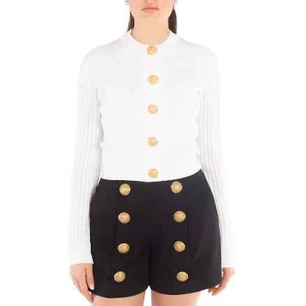 Balmain Women's Cropped Viscose Blend Cardigan