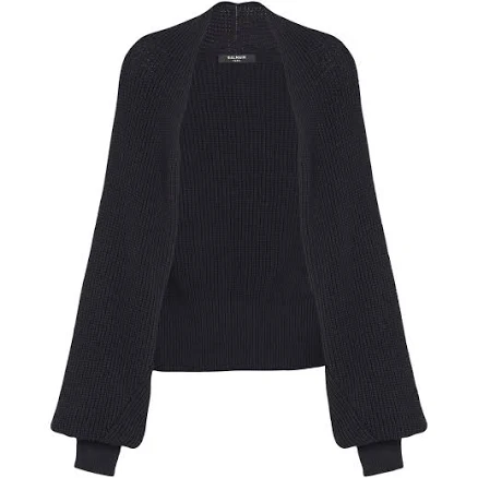 Balmain Women's Ribbed-Knit Cotton-Blend Cardigan
