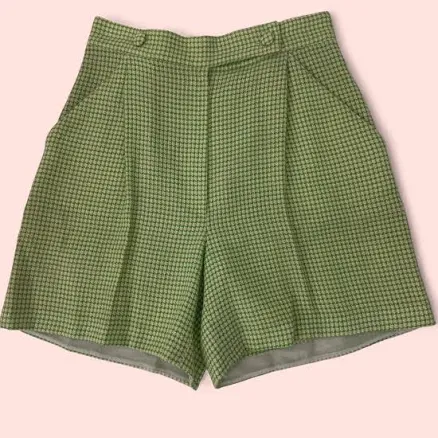 Fendi Shorts | Vintage Fendi 365 Green Houndstooth | Color: Green | Size: S | Goodgirlgarb's Closet