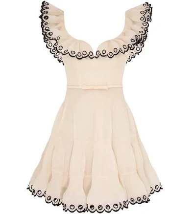 ZIMMERmann Embroidered Frilled Mini Dress