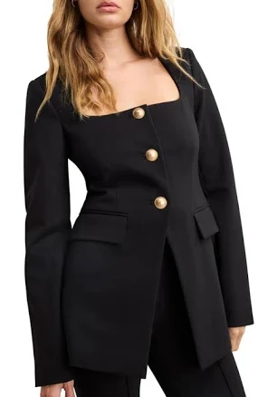 Good American Women's Soft Stretch Ponte Sculpted Blazer