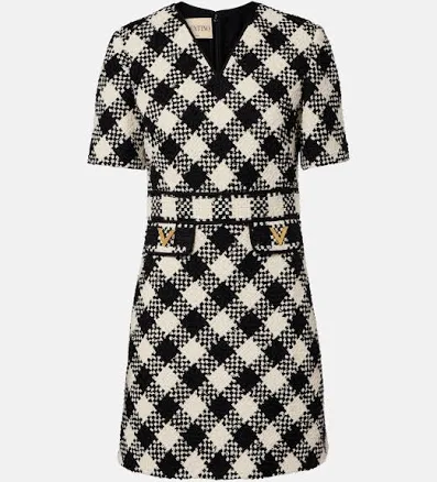 Valentino Garavani Damier Tweed Mini Dress