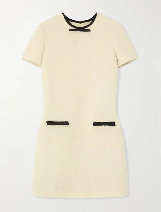 Valentino Garavani Women's Virgin Wool Tweed Minidress with Bow