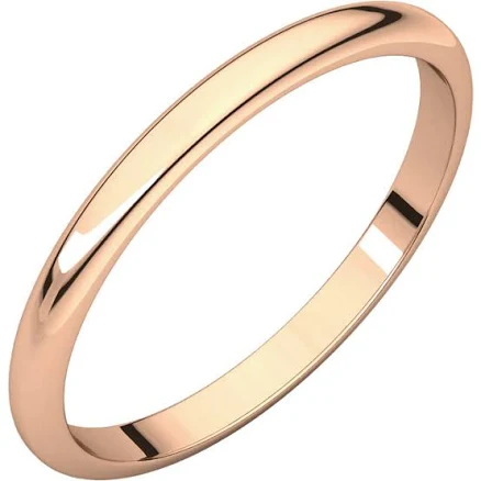 18k Rose Gold High Polished Wedding Band