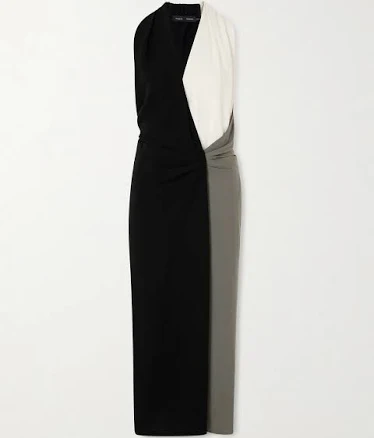Proenza Schouler Elsa Ruched Color-block Crepe Midi Dress - Women Dresses - XXS