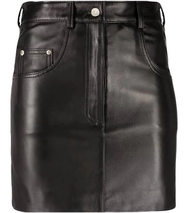 Manokhi Women's Five-Pocket Leather Mini Skirt